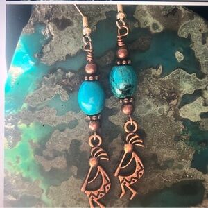 Kokopelli Turquoise Earrings